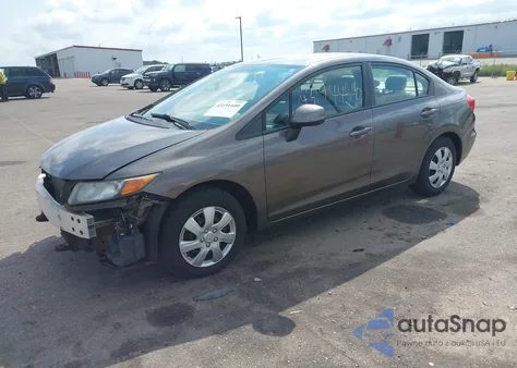 2012 Honda Civic Lx из США, поврежденный, VIN 19XFB2F5XCE009531